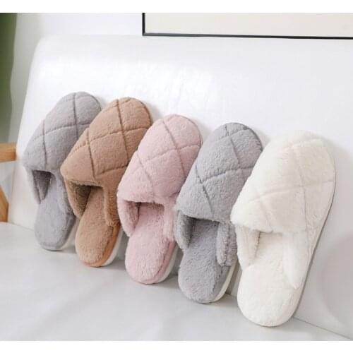Men Women Winter Warm Slippers Plush Lovers Home Slipper Couple Indoor Anti Slip Shoes House Floor Soft Mute Slipp