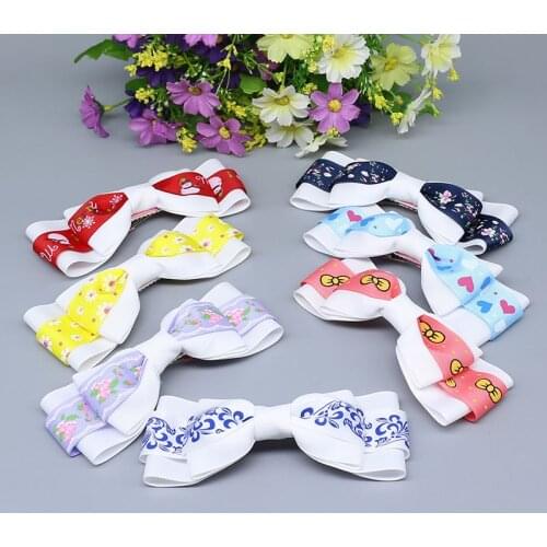 Wholesale silk ribbon hair clips for girls hairpins headwear cute spinki do wlosow Barrettes womens Hair Accessories D22-6