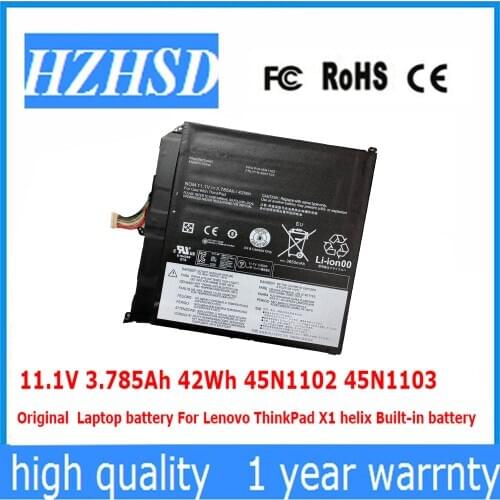11.1V 3.785Ah 42Wh 45N1102 45N1103 Original Laptop battery For Lenovo ThinkPad X1 helix Built-in