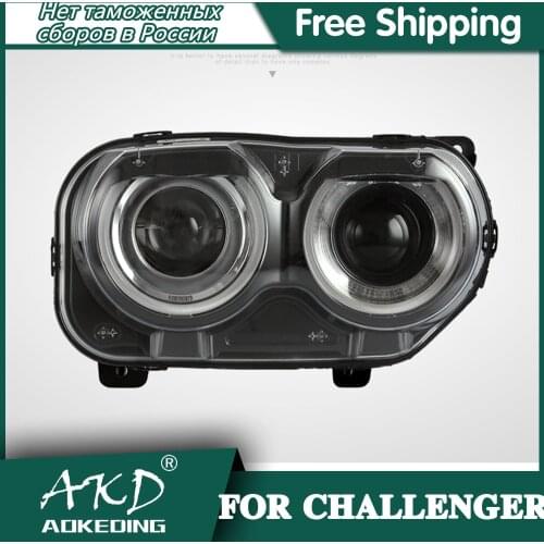 Headlights For Car Dodge Challenger 2015-2020 DRL Day Running Light Head Lamp LED Bi Xenon Bulb Fog Lights Tuning Car Accessory