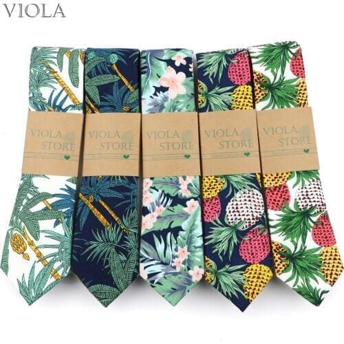 Recommend Sandy Beach Holiday style 6.5cm Necktie Tropic Plants Printed 100%Cotton Nice Men Fashion Shirt Vacation Tie Accessory