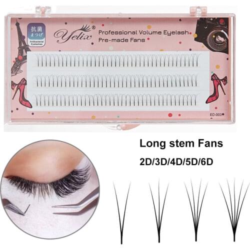 Yelix Russian Volume Eyelash Extensions 2D 3D 4D 5D 6D Premade Volume Fans Cluster Lashes False Eyelashes Cluster