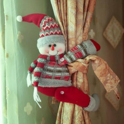 Christmas Cartoon Doll Curtain Buckle New Year Windows Curtains Christmas Decoration for home Navidad New Year Product