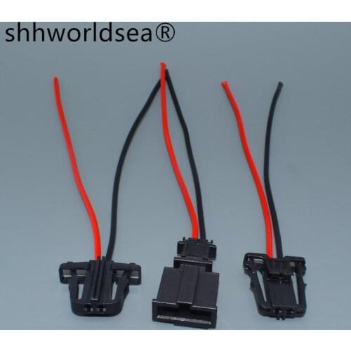 Shhworldsea 2 pin License plate lamp car door connector Trunk lights Horn Sensor Plug for VW Audi Skoda 3B0972712 3B0972702