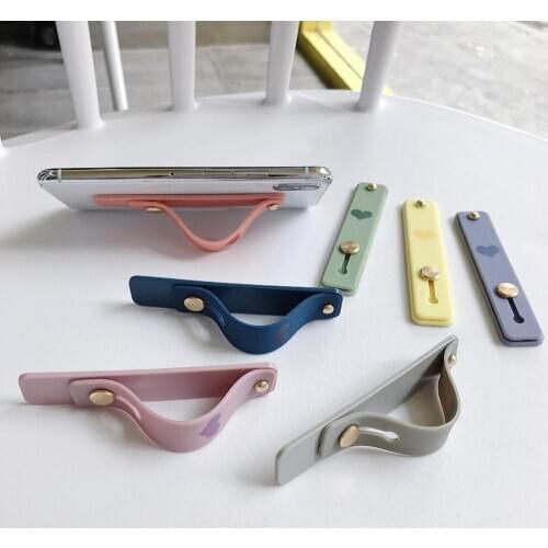 Silicone Mobile Phone Ring Bracket Mobile Phone Back Sticker Bracket Multi-function Heart-shaped Push-pull Bracket