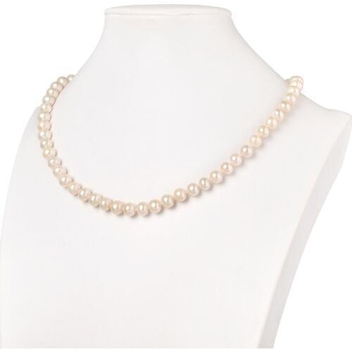 Glittering 7-8mm A+ White Pearls DIY Necklace with Pearls Earrings Natural Pearl Jewelry Gifts For Ladies 18inch H525