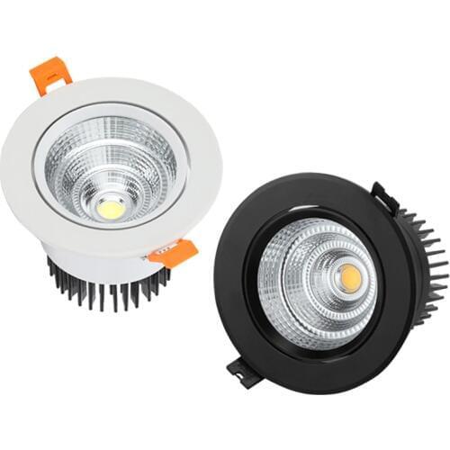 Dimmable led downlight lamp 3W 5W 7W 9W 12W 15W cob led spotlight 220V / 110V ceiling recessed downlights round led panel light