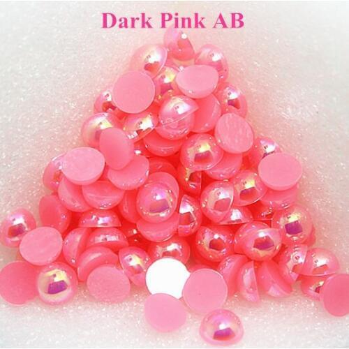 Dark Pink AB Colors 1.5mm-14mm Half Round ABS Imitation Pearls Beads DIY Jewelry Making Accessories