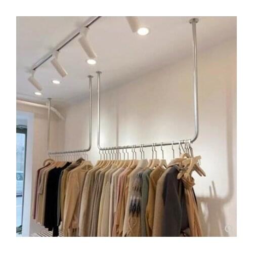 Clothing store hanger display rack womens clothing store rack silver ceiling hanging display rack wall clothing rack