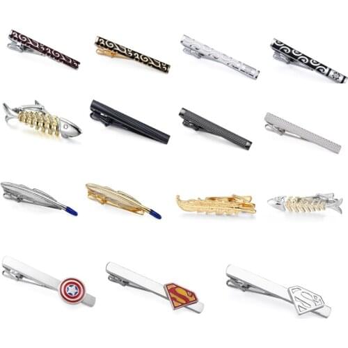 High-end brand necktie, French wedding shirt tie tie retro pattern, laser metal, feather, fish bone, Captain American tie clip