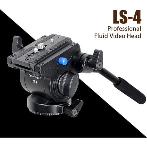 XILETU LS-4 Professional tripod head Photography Fluid Drag Hydraulic Tripod Head and Quick Release Plate For Manfrotto