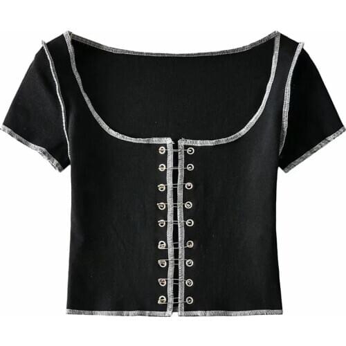 Women Square Collar T-shirts