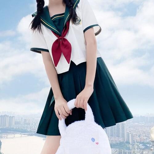 2021 Woman School Uniforms Sexy Collage Student Sailor Party Cosplay Costume Japanese JK Suit Girls Pleated Skirt with Bow Tie
