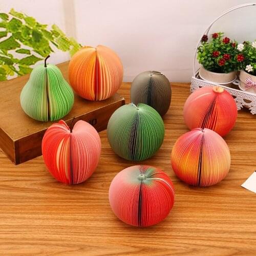 3D Fruit Memo Pad Apple Memo Pad Memo Pad Non-sticky Tearable Student Office Use Convenient Stickers Sticky Notes Mini Notebook