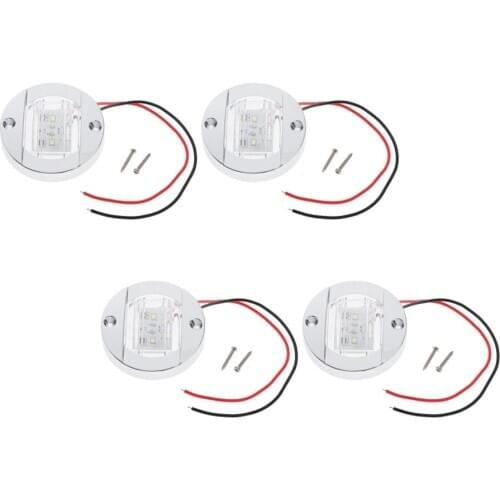 4Pcs Marine Boat LED Stern Lights Navigation Lamps 12V 3" Round 6-2835-SMD