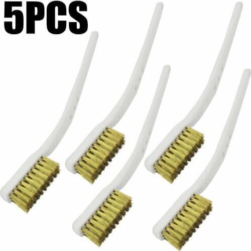 5pcs Wire Brush Set Cleaning Brush Tool Steel Metal Brass Nylon Cleaning Polishing Rust Brush Metal Cleaning Brush Tool