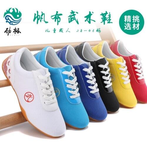 6 Colors Canvas Tai Chi Kung Fu Performance Training Shoes Low-cut Flat-heel Martial Arts Shoes