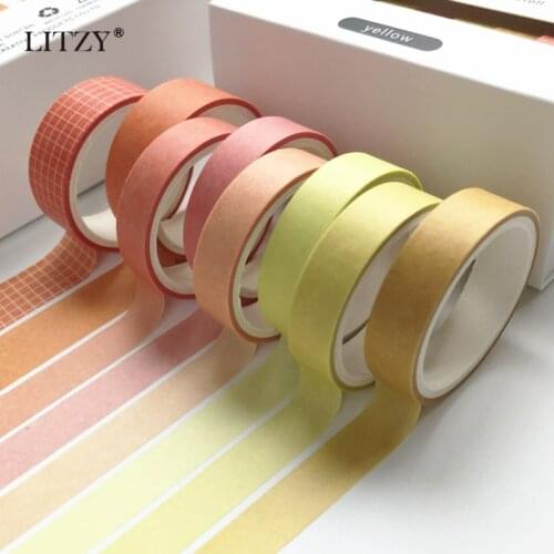 8 Color Retro Basic Decoration Washi Tape Set DIY Scrapbook Solid Color Sticker Stationery Decoration Masking Tape School Supply