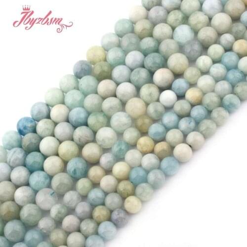8mm 10mm Round Beads Multicolor Aquamarines Natural Stone Beads For Bracelet Necklace DIY Jewelry Making Loose 15" Free Shipping