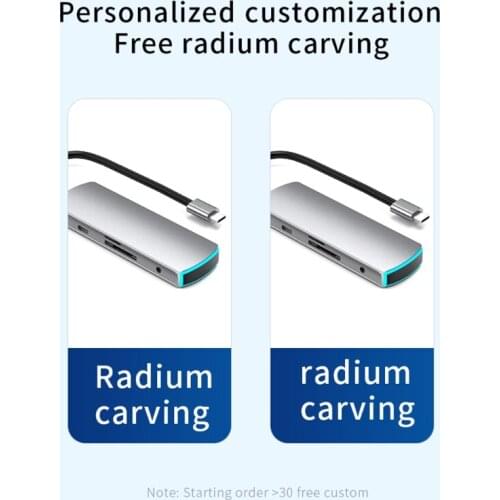 8-in-1 Type C Hub Multi-Ports 3 USB Port Interface PD FD TF Ports Dock