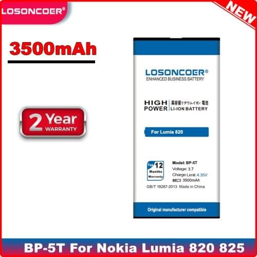 BP-5T 3500mAh Li-Polymer Replacement for Nokia Lumia 820 Battery 825 Arrow 825 Batterie Bateria