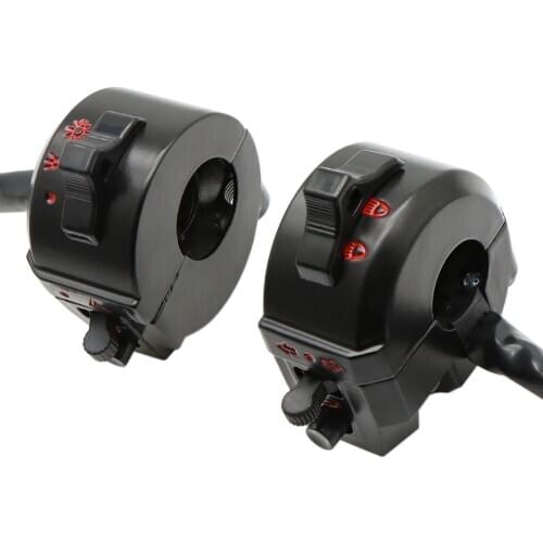 Black 7/8" 22mm Motorcycle ATV Handlebar Left Right Side Control Switch High/Low Beam Light Turn Signal Horn Switch Parts