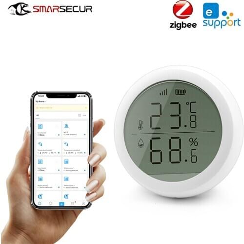Smart home Ewelink Zigbee Temperature Humidity Sensor High Accuracy T&H Sensor Work with Gateway Hub with display