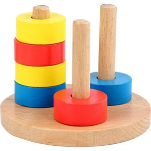 Wooden Sorting Stacking Toys for Toddlers Color Recognition Puzzle Stacker Early Childhood Development Puzzle