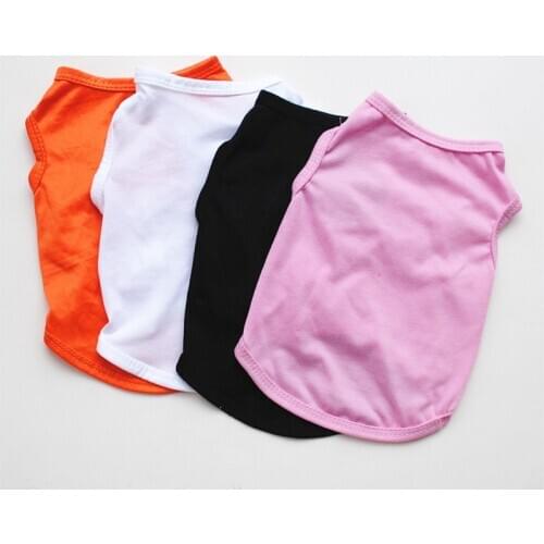 Pet Dog Clothes T-shirt Solid Color DIY Print Vest Cute Comfortable Thin Shirt