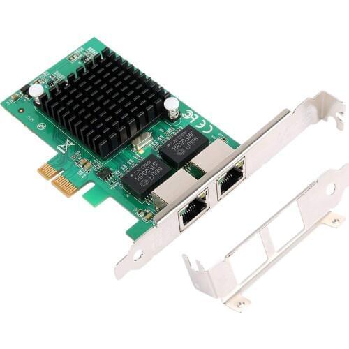 Gigabit Ethernet Pci-E Network Controller Card 10/100/1000Mbps, Rj45 X2 Dual 2 Port Pcie Server Network Interface Card Lan Ada