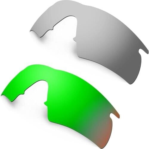 HKUCO Silver/Green 2 Pairs Polarized Replacement Lenses For M Frame Hybrid Sunglasses Increase Clarity
