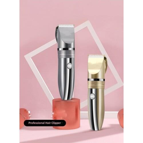 Professional Low Noise Rechargeable Haircut Machine Adjustable 0.8-2mm Electric Shave Titanium ceramic blade Hair Clipper P49