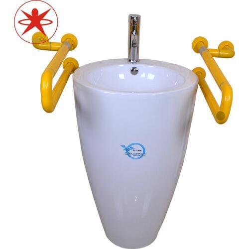 Medical Professional Hand Sink Non-Slip Handrail Load-Bearing 200KG Stainless Steel Three Bar Connected Elderly Disabled Person