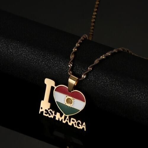 Stainless Steel Trendy Kurdistan Pendant Necklaces Kurdish Charm Jewelry
