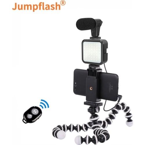 Jumpflash Vlog Shooting Kits Studio Photography Suit With Microphone LED Fill Light Tripod For Smartphone Camera Video Recording