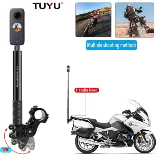Motorcycle Bicycle Invisible Handlebar Mount Bracket Monopod for GoPro Max Hero 9 Insta360 X2 Sony Camera Moto Bike Accessories