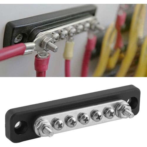 New Bus Bar Electric Terminal Board Block 100A 5 Position Terminals 2 Studs Fit for Yachts RVs Trucks Coaches