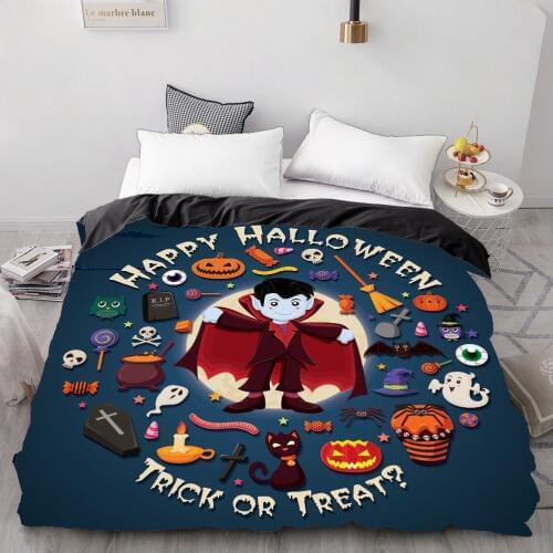 3D Duvet Cover 200*200/Queen/King/Double,Bed Blanket/Quilt/ case,Bedding for Kids/baby/children 220x240,Halloween vampire