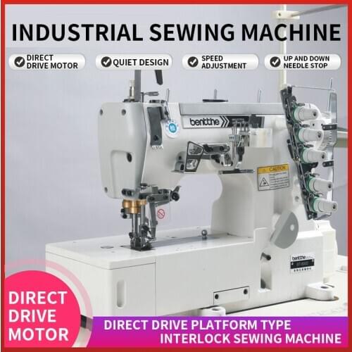 BT-500D Big Square Head Three Needle Five Thread Interlock Sewing Machine Industrial Sewing Machine
