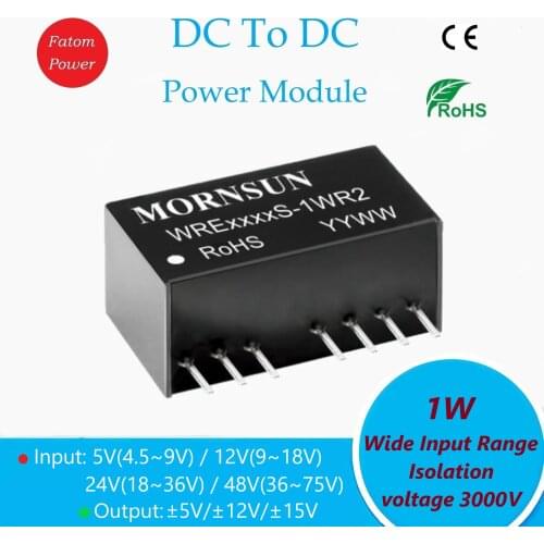 Wide Input Range DC4.5V~75V To DC ±5V ±12V ±15V Step-Up Power Module Converter Chip Step Down IC Isolated Voltage 3000V SIP