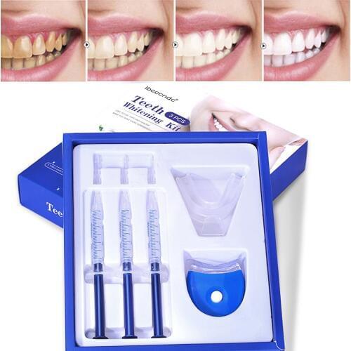 Brand New Teeth Whitening Kit Bleaching System Bright White Smile Tooth Whitening Gel Kit With LED Light Whitening Lamp Dental