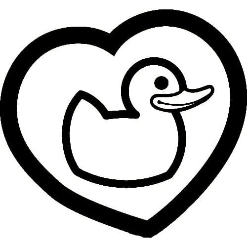 Car Sticker Cute Duckling Love Fashion PVC Car Decoration Accessories Sticker Waterproof Cover Scratch Black/White, 16cm*15cm