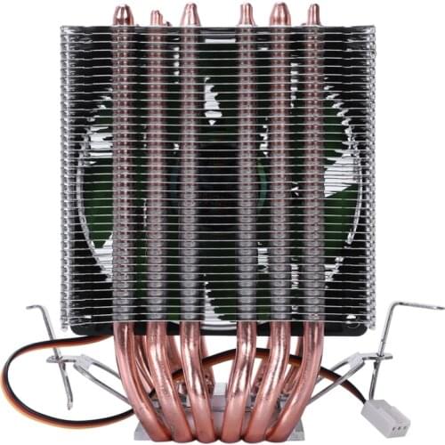 Lanshuo 6 Heat Pipe 3 Wire Without Light Single Fan Cpu Fan Radiator Cooler Heat Sink For Lga 1155/1156/1366 Cooler Heat S