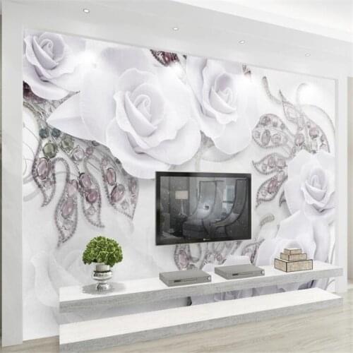 Wellyu Customized large murals fashion home decoration Nordic modern minimalist jewelry flower 3D TV background wallpaper