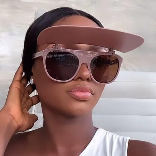 Celebrity Large Shield Flip Sunglasses Women Men Brand Oversized Pilot Sun Glasses Men Big Shades Unisex Windshield Oculos UV400