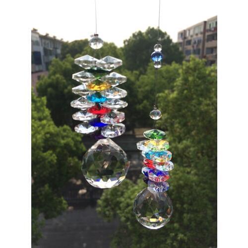 1pcs 260mm crystal glass faceted balls+Glass Beads for Chandelier Parts,Window Suncatcher Christmas Tree Drops Home Decoration