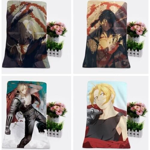1PCS Fullmetal Alchemist Fashion Customized Anime Bath Towels Handkerchief Soft Face Towel Cartoon Washcloth Unisex NEW