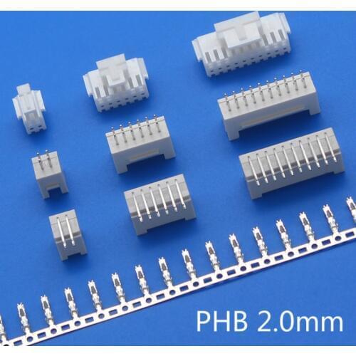 10Sets PHB 2.0MM 2/3/4/5/6/7/8/9/10pin PHB2.0 Connector plug Male + Female + Crimps
