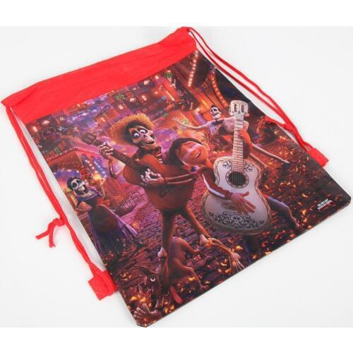 12pcs/lot Non-woven Drawstring School Backpacks Coco Cartoon Fabric Birthday Gifts/goodie Bags Event Party Supplies