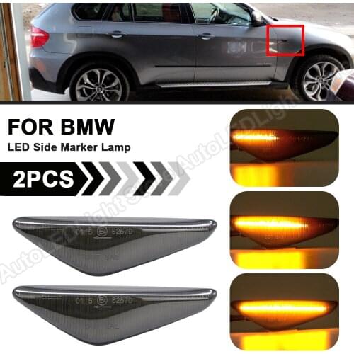 2Pcs For BMW X3 F25 X5 E70 LCI X6 E71 X6 E72 Hybrid Dynamic Flowing LED Side Marker Turn signal Light Lamp OEM#63137171007